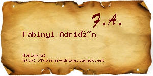 Fabinyi Adrián névjegykártya